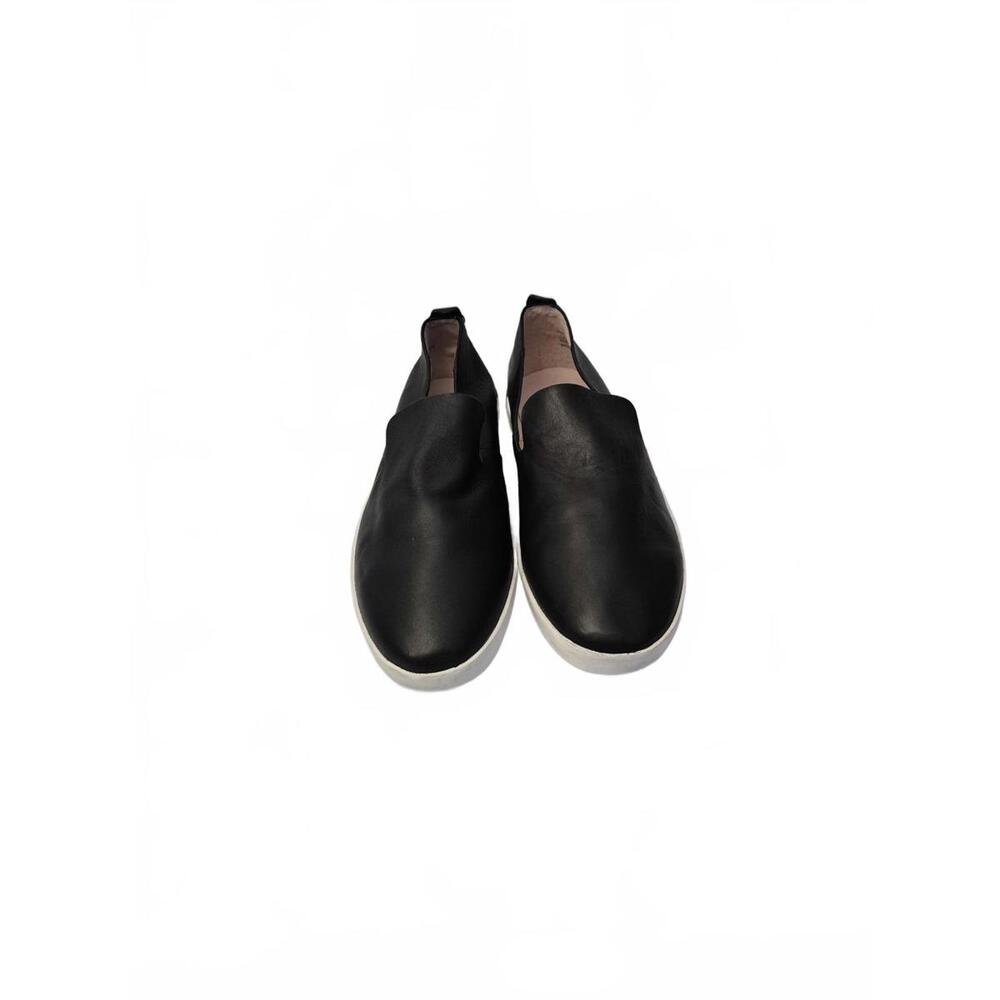 Trent Nathan Style Vaughn Black Leather Slip On Shoe Loafer White Sole Classic L